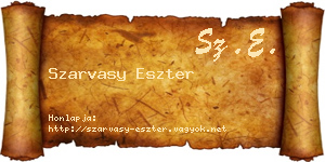 Szarvasy Eszter névjegykártya